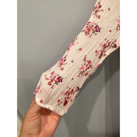 Old Navy Big Girls Peasant Dress Size XXL Plus 16 Boho Pink Floral Gauzy Cotton - Picture 6 of 9